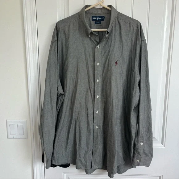 Ralph Lauren Men’s Blake Houndstooth Long Sleeve Button Down XXL - Picture 2 of 5
